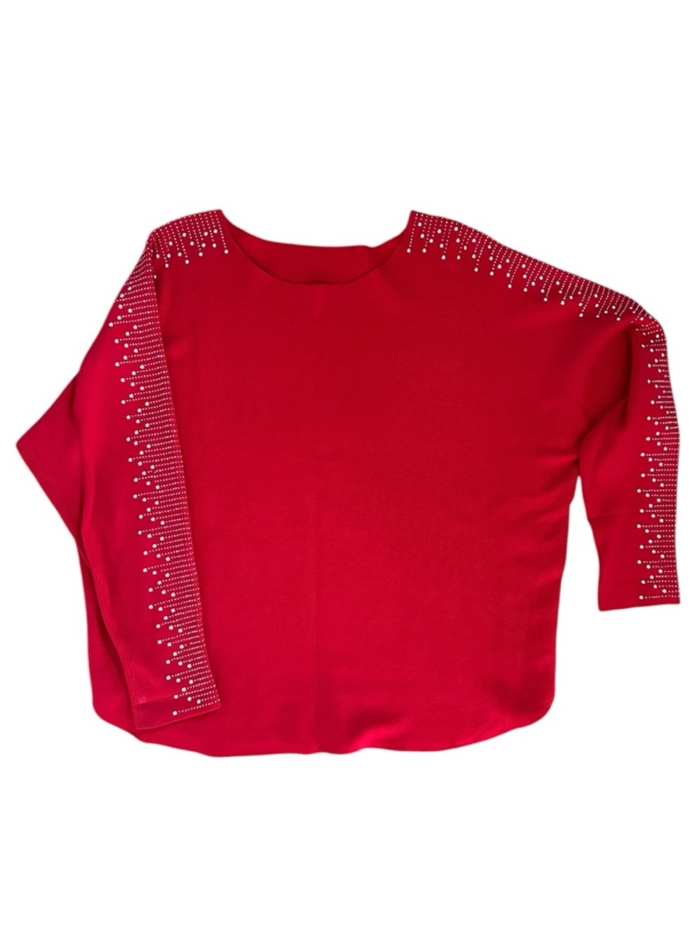 ❤️ Red Embellished Batwing Sweater | XL - Picture 3 of 13